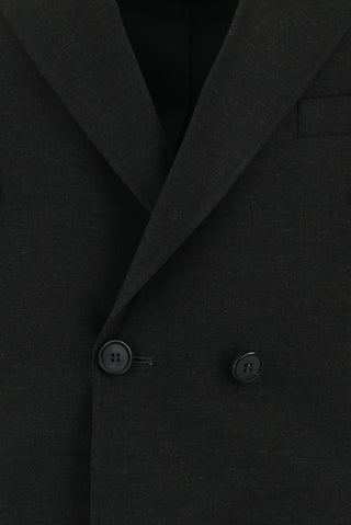  Koyu Füme Slim Fit Dar Kesim Yünlü Kruvaze Takım Elbise