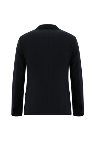  Koyu Lacivert 7 Drop Super Slim Fit Eksra Dar Kesim Yünlü Kruvaze Takım Elbise