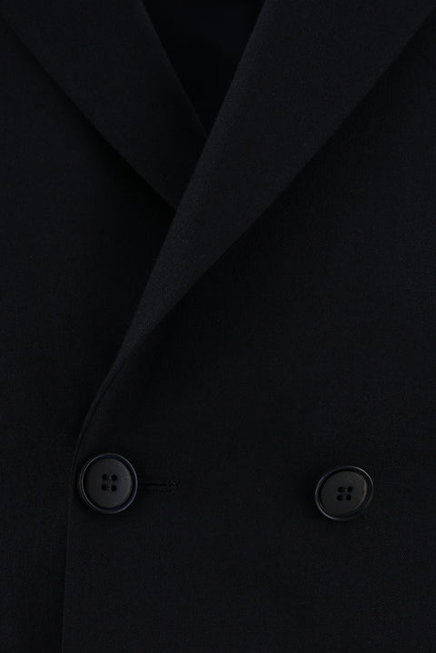 Koyu Lacivert 7 Drop Slim Fit Dar Kesim Yünlü Kruvaze Takım Elbise