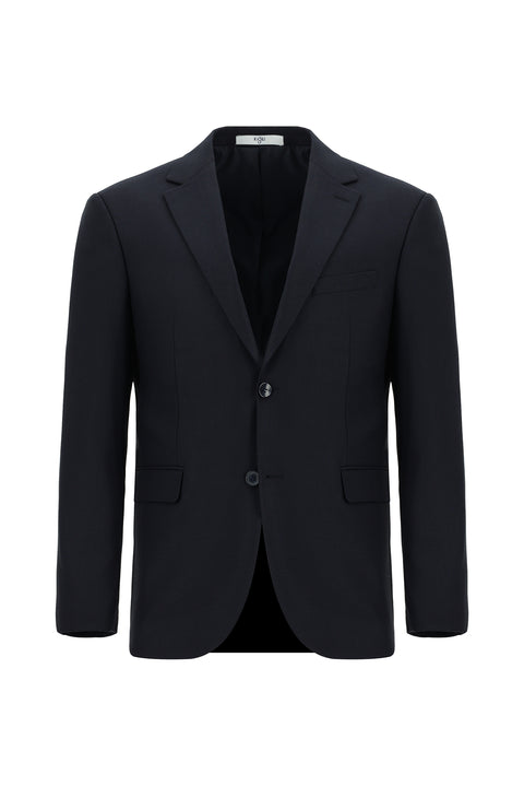 Koyu Lacivert 7 Drop Slim Fit Dar Kesim Yünlü Takım Elbise