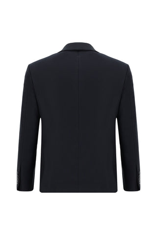  Koyu Lacivert Slim Fit Dar Kesim Yünlü Klasik Takım Elbise