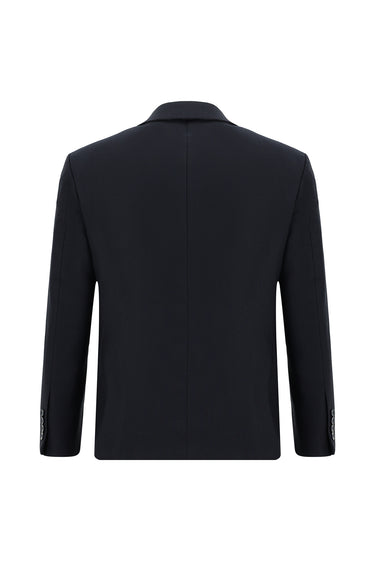  Koyu Lacivert Slim Fit Dar Kesim Yünlü Klasik Takım Elbise