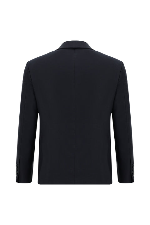 Koyu Lacivert 7 Drop Slim Fit Dar Kesim Yünlü Takım Elbise