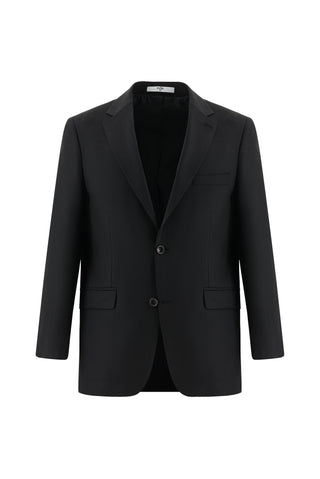  Siyah Relaxed Fit Rahat Kesim Yünlü Klasik Takım Elbise