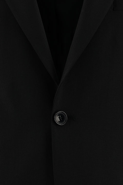 Siyah 4 Drop Relaxed Fit Rahat Kesim Yünlü Takım Elbise