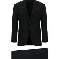 Siyah 4 Drop Relaxed Fit Rahat Kesim Yünlü Takım Elbise