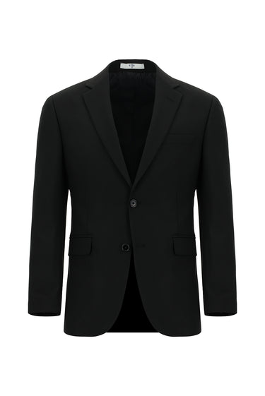  Siyah Slim Fit Dar Kesim Yünlü Klasik Takım Elbise