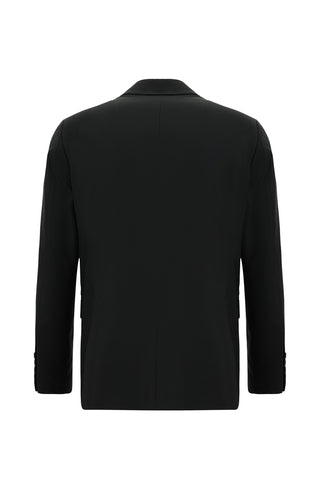  Siyah 4 Drop Relaxed Fit Rahat Kesim Yünlü Takım Elbise