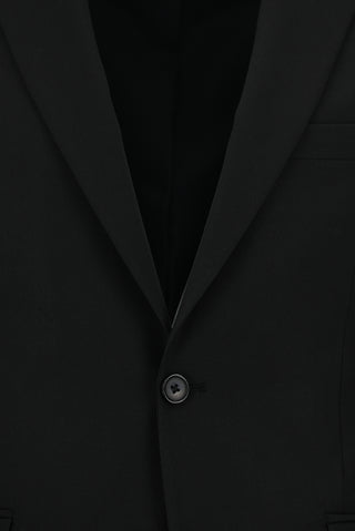  Siyah Slim Fit Dar Kesim Yünlü Klasik Takım Elbise