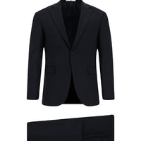 Koyu Lacivert 4 Drop Relaxed Fit Rahat Kesim Yünlü Takım Elbise