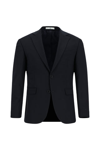  Koyu Lacivert 7 Drop Slim Fit Dar Kesim Yünlü Klasik Takım Elbise