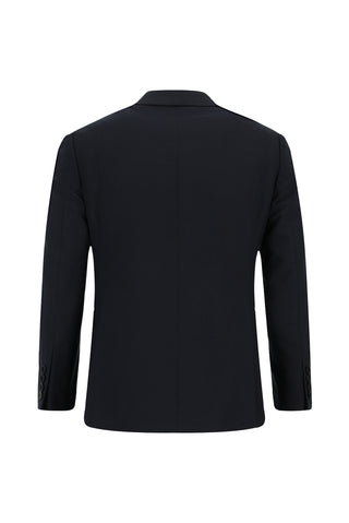  Koyu Lacivert 7 Drop Slim Fit Dar Kesim Yünlü Takım Elbise