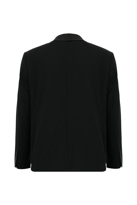 Siyah 7 Drop Slim Fit Dar Kesim Yünlü Takım Elbise