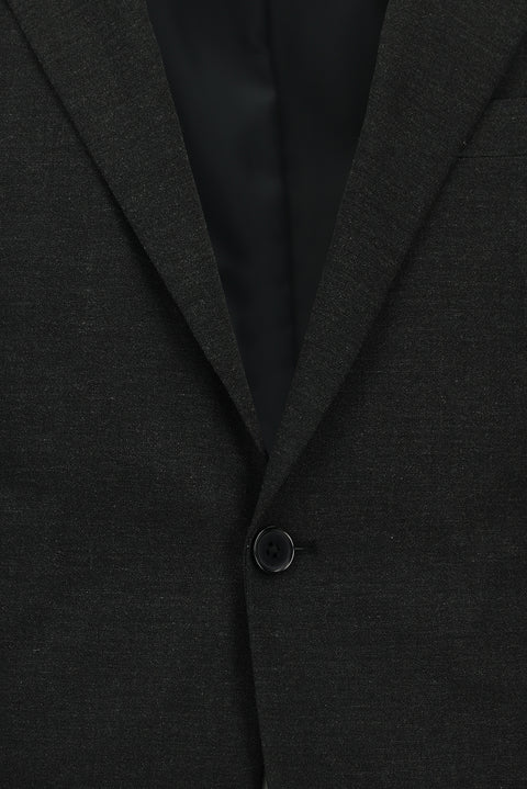 Koyu Füme 7 Drop Slim Fit Dar Kesim Yünlü Takım Elbise