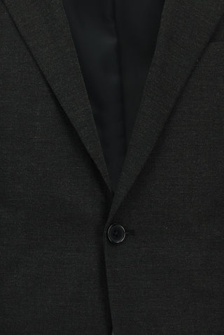  Koyu Füme 7 Drop Slim Fit Dar Kesim Yünlü Takım Elbise