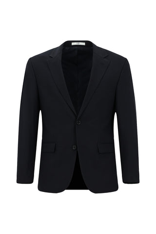  Koyu Lacivert Relaxed Fit Rahat Kesim Yünlü Klasik Takım Elbise