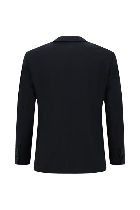 Koyu Lacivert 7 Drop Slim Fit Dar Kesim Yünlü Takım Elbise