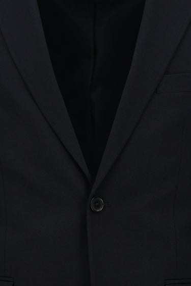  Koyu Lacivert Slim Fit Dar Kesim Yünlü Klasik Takım Elbise