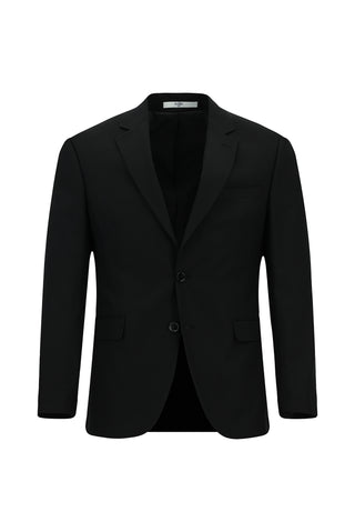  Siyah 7 Drop Slim Fit Dar Kesim Mono Yaka Yünlü Takım Elbise