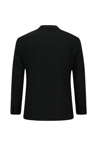  Siyah 7 Drop Slim Fit Dar Kesim Mono Yaka Yünlü Takım Elbise