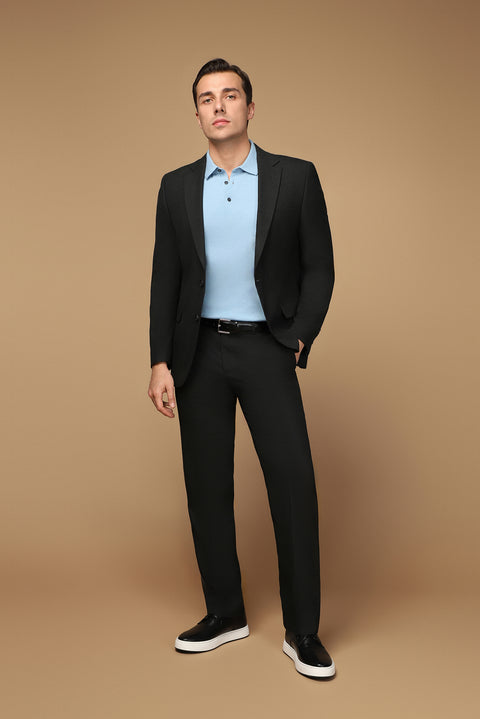 Koyu Füme 4 Drop Relaxed Fit Rahat Kesim Yünlü Takım Elbise