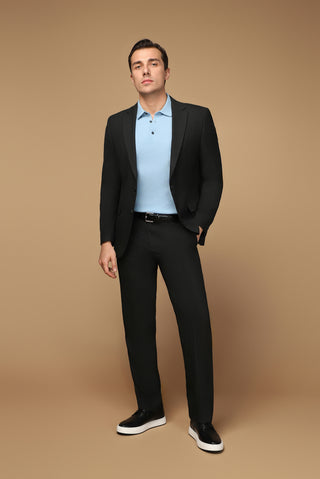  Koyu Füme Slim Fit Dar Kesim Yünlü Klasik Takım Elbise