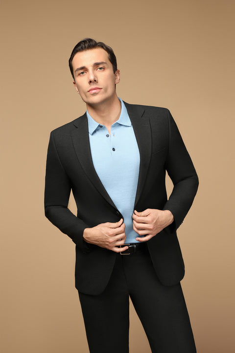 Koyu Füme 7 Drop Slim Fit Dar Kesim Yünlü Takım Elbise