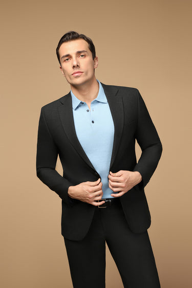  Koyu Füme Relaxed Fit Rahat Kesim Yünlü Klasik Takım Elbise