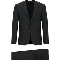 Siyah 7 Drop Slim Fit Dar Kesim Yünlü Takım Elbise