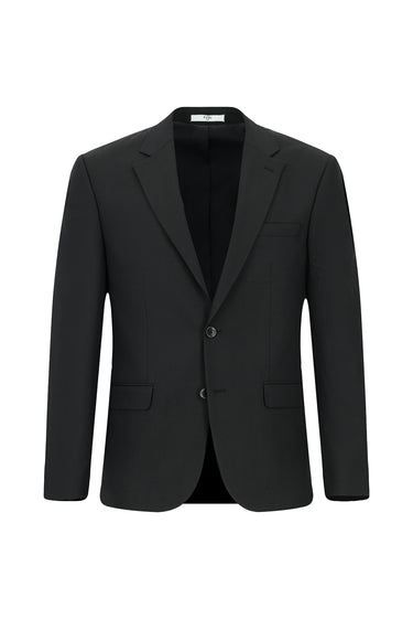 Siyah Super Slim Fit Ekstra Dar Kesim Yünlü Klasik Takım Elbise