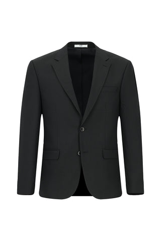  Siyah 4 Drop Relaxed Fit Rahat Kesim Yünlü Takım Elbise