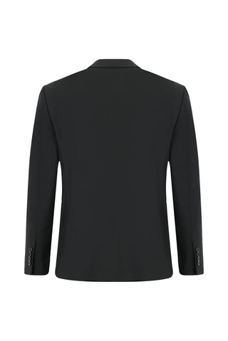  Siyah 7 Drop Slim Fit Dar Kesim Yünlü Takım Elbise