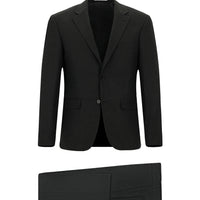 Koyu Füme Slim Fit Dar Kesim Yünlü Klasik Takım Elbise