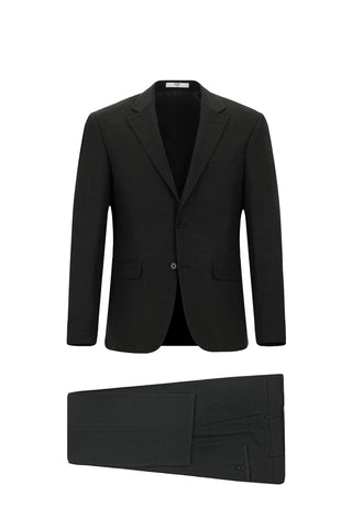  Koyu Füme 7 Drop Super Slim Fit Eksra Dar Kesim Yünlü Takım Elbise
