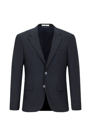  Koyu Lacivert Slim Fit Dar Kesim Yünlü Klasik Takım Elbise