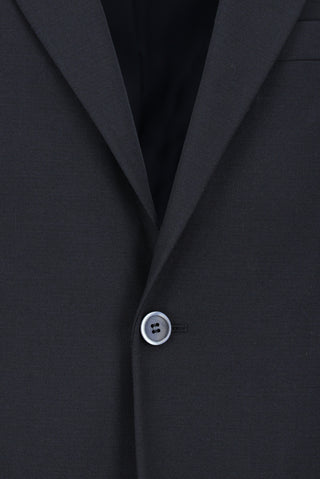  Koyu Lacivert Slim Fit Dar Kesim Yünlü Klasik Takım Elbise