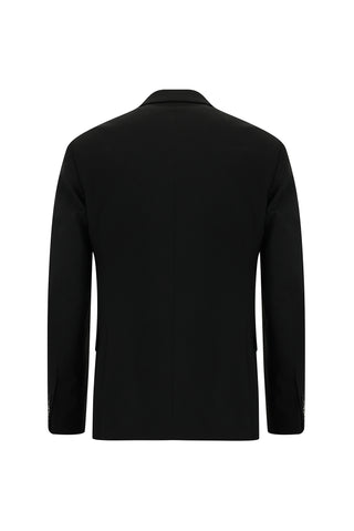  Siyah Slim Fit Dar Kesim Yünlü Klasik Takım Elbise