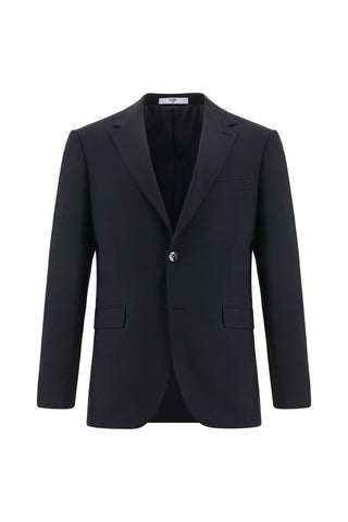  Siyah Slim Fit Dar Kesim Yünlü Klasik Takım Elbise