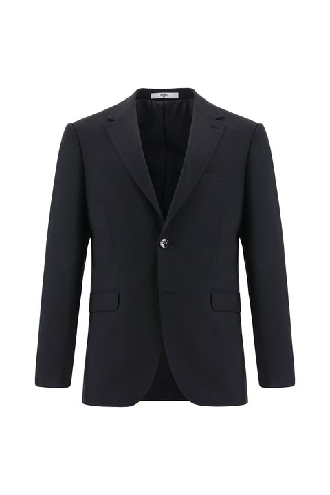 Siyah 7 Drop Slim Fit Dar Kesim Yünlü Takım Elbise