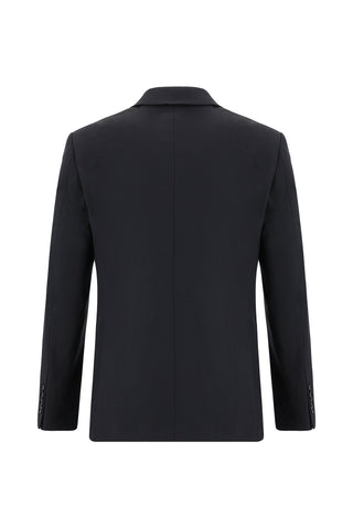  Siyah Slim Fit Dar Kesim Yünlü Klasik Takım Elbise