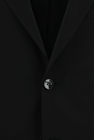  Siyah Slim Fit Dar Kesim Yünlü Klasik Takım Elbise