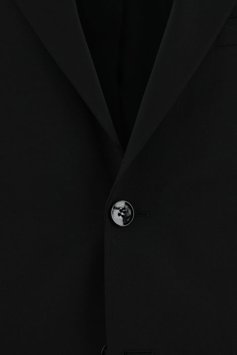 Siyah 7 Drop Slim Fit Dar Kesim Yünlü Takım Elbise