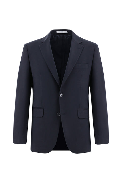 Koyu Lacivert 4 Drop Relaxed Fit Rahat Kesim Yünlü Takım Elbise