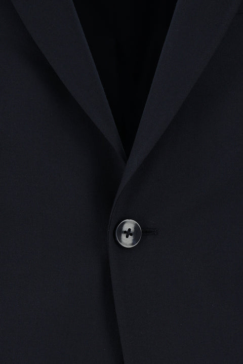 Koyu Lacivert 7 Drop Slim Fit Dar Kesim Yünlü Takım Elbise