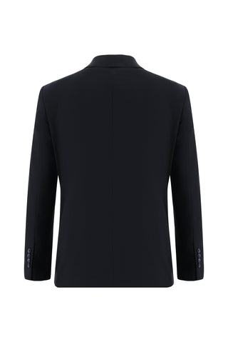  Koyu Lacivert Slim Fit Dar Kesim Yünlü Klasik Takım Elbise