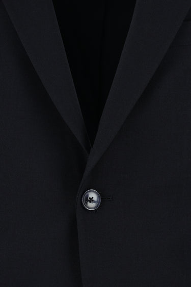  Koyu Lacivert Slim Fit Dar Kesim Yünlü Klasik Takım Elbise