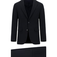 Dark Navy 8-Drop Muscle Fit Long Athletic Cut Wool Suit