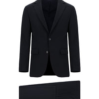 Koyu Lacivert Slim Fit Dar Kesim Yünlü Klasik Takım Elbise