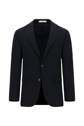  Koyu Lacivert 8 Drop Muscle Fit Uzun Atletik Kesim Yünlü Tak?m Elbise-Ki??l?