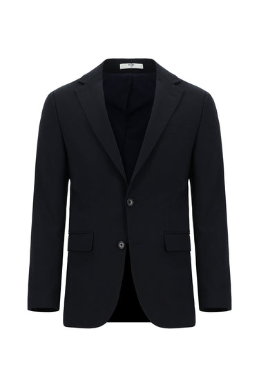  Koyu Lacivert Slim Fit Dar Kesim Yünlü Klasik Takım Elbise